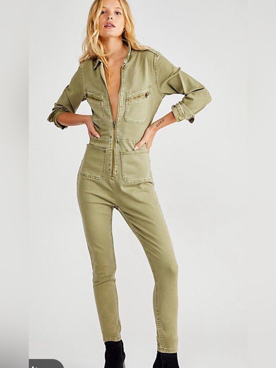 Free People Pants - Free People Olive Green Utility Jumpsuit